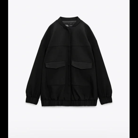 Zara long patch bomber jacket - Picture 4 of 8